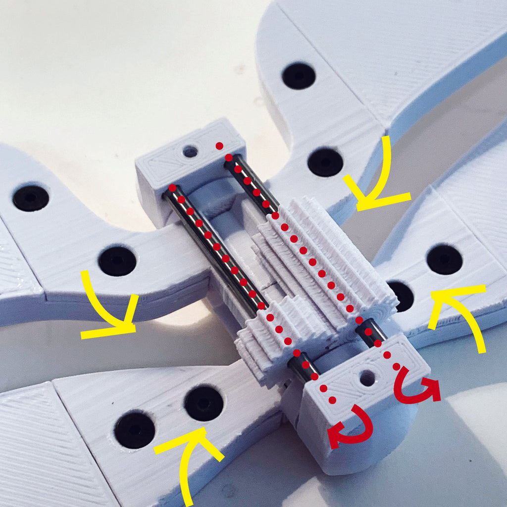 Geared engineering system for Tectonic Dragonfly mechanism