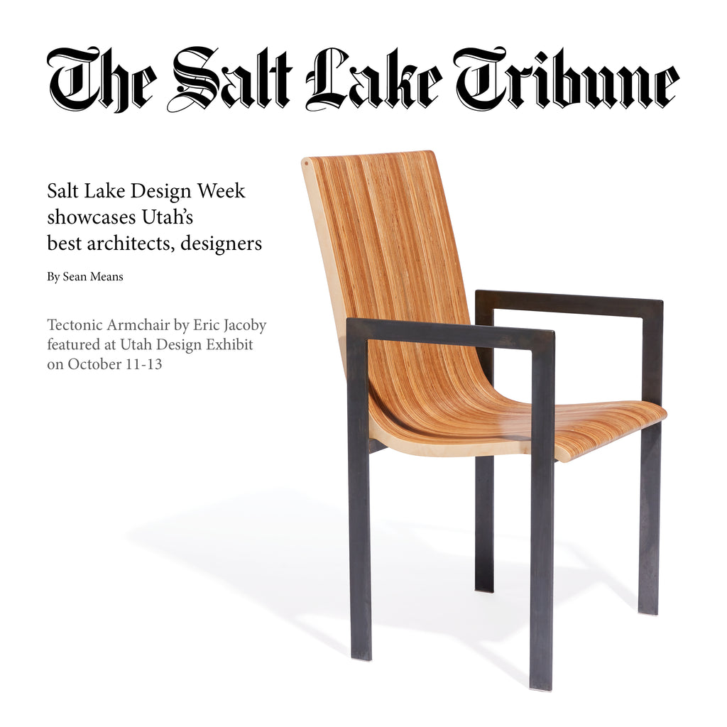 modern chair on newspaper headline