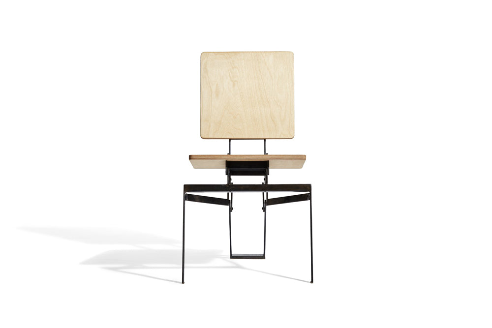 modern steel and wood folding chair