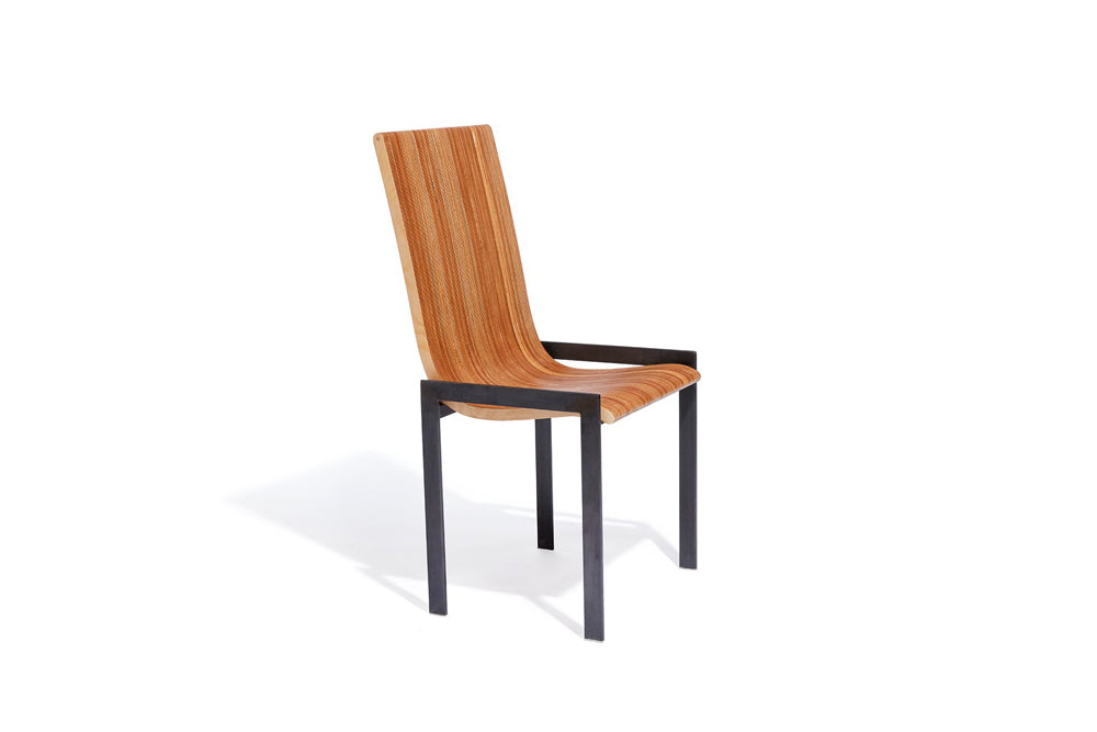 steel and wood chair