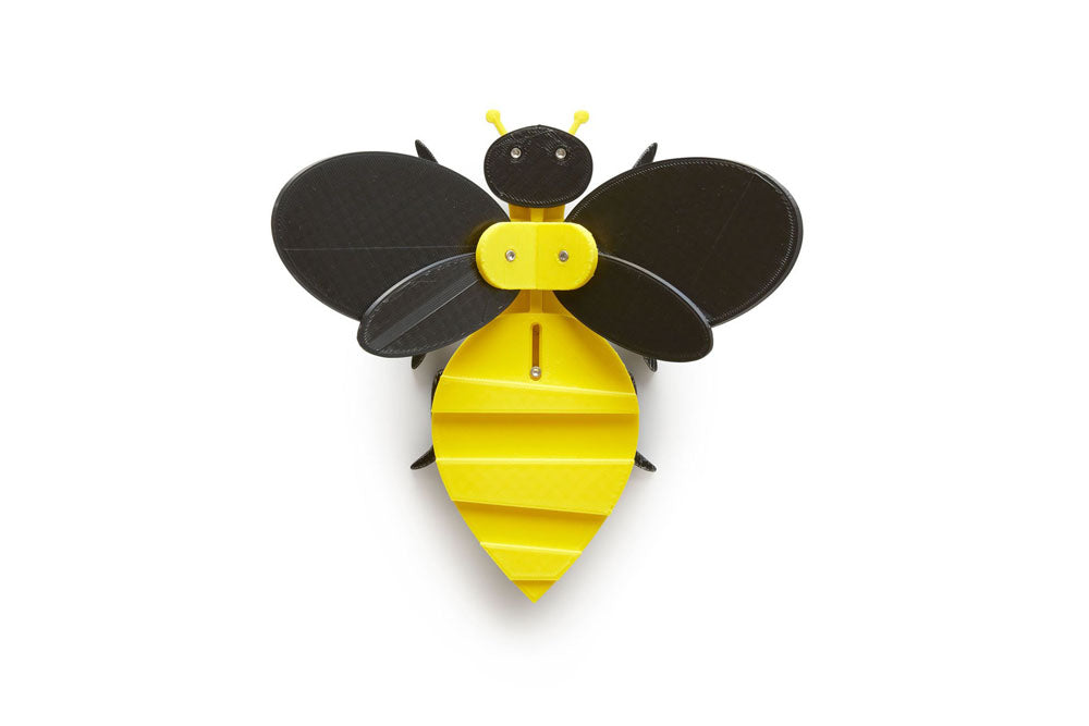 black and yellow toy bee