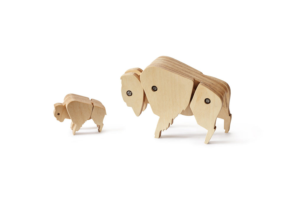 wooden bison family